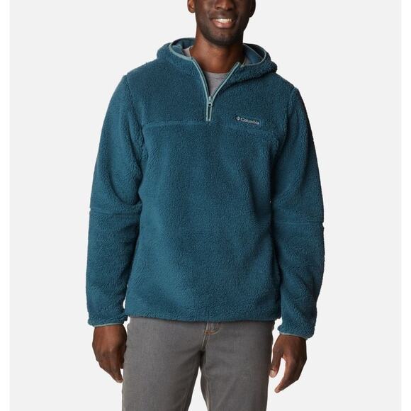 Columbia Mens Rugged Ridge II Sherpa Pullover Hoodie XXL‎ 3/4 Zip Outdoor Fleece - Picture 1 of 14